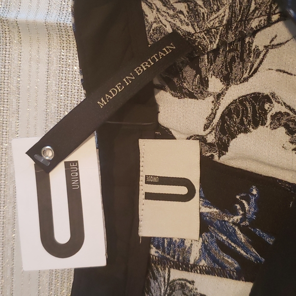 UNIQUE by Topshop Artichoke Tailored Trousers Pants NEW Black Blue NWT Women's 6 - Picture 7 of 16